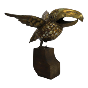 1970s Sergio Bustamante Petite Toucan Sculpture Signed