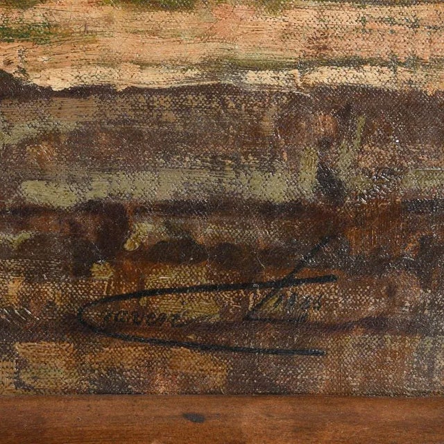 Early 20th Century Early 20th Century Antique Framed Twilight on the Seine Oil on Canvas For Sale - Image 5 of 11