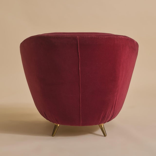 Italian Red Armchair by Guglielmo Veronesi for ISA Bergamo, 1950s - 2 Available For Sale - Image 4 of 13