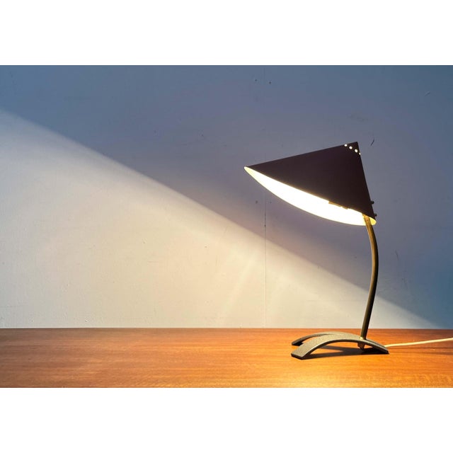 Black Mid-Century Modern German Crowfoot Table Lamp, 1960s For Sale - Image 8 of 18
