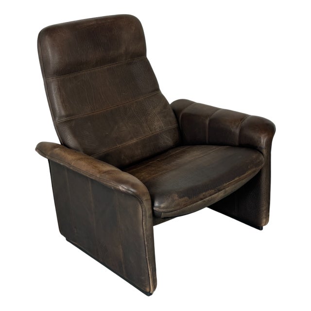 Mid-Century Modern Brutalist Leather Lounge Chair from de Sede, 1960s For Sale