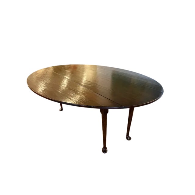 Early 20th Century Large English Oak Drop-Leaf Table For Sale - Image 4 of 4