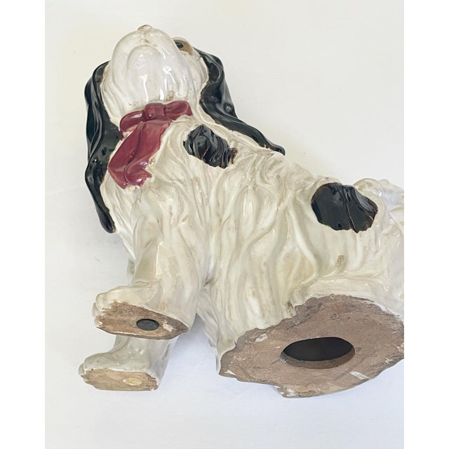 Black Staffordshire Style Black and White Spaniel For Sale - Image 8 of 9
