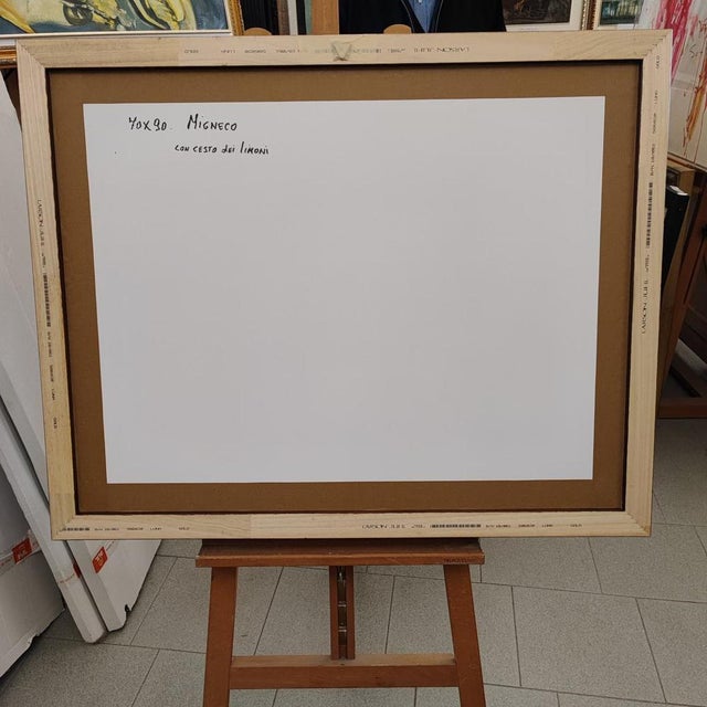 Brown Migneco, Man and Lemons, Lithograph, Framed For Sale - Image 8 of 9