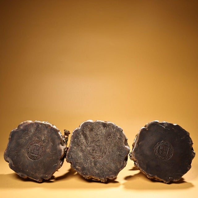 Late 20th Century Set of 3 Gilt Bronze Figures of the Western Trinity For Sale - Image 9 of 10