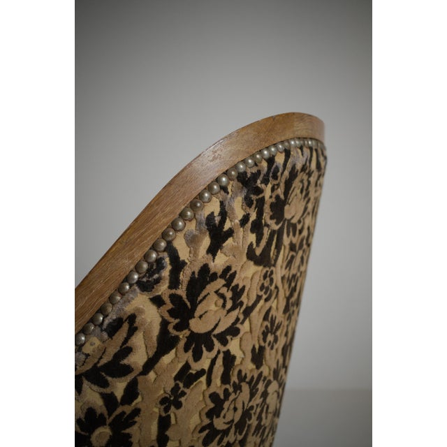 Art Deco French Gondola Armchair in Oak, 1930 For Sale - Image 6 of 18