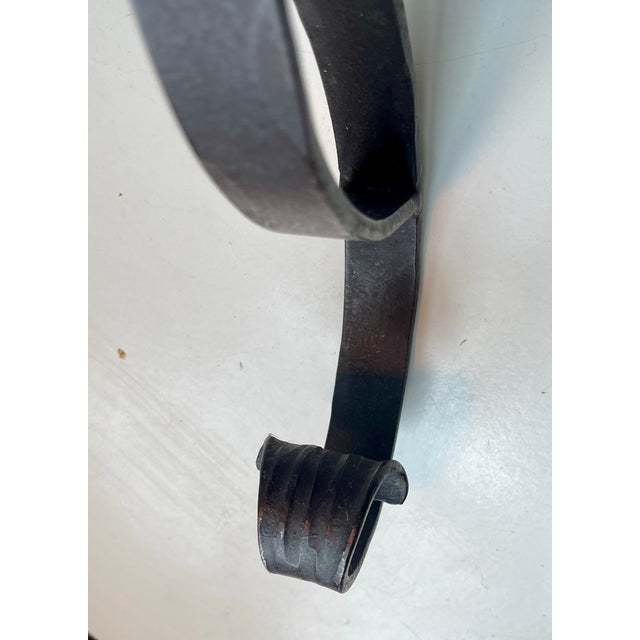 Black Danish Functionalist Adjustable Floor Lamp in Wrought Iron, 1940s For Sale - Image 8 of 10