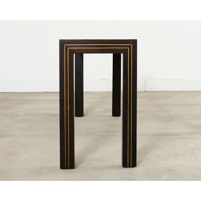 Brass Inlay Parsons Console Table by John Richardson For Sale In Sacramento - Image 6 of 18