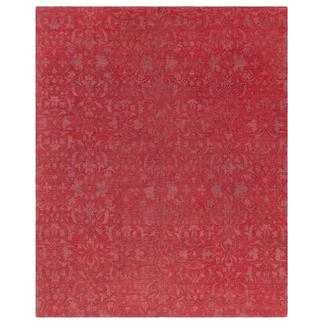 Modern Traditional Red Wool & Silk Rug by Doris Leslie Blau For Sale