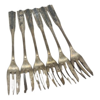 Art Deco Brass Forks by HEFRA, 1960s, Set of 6 For Sale