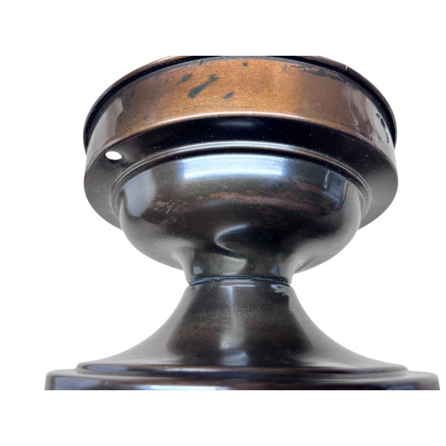 Glass Art Deco Wedding Cake Semi Flush Globe With Antique Fixture #2599 For Sale - Image 7 of 8