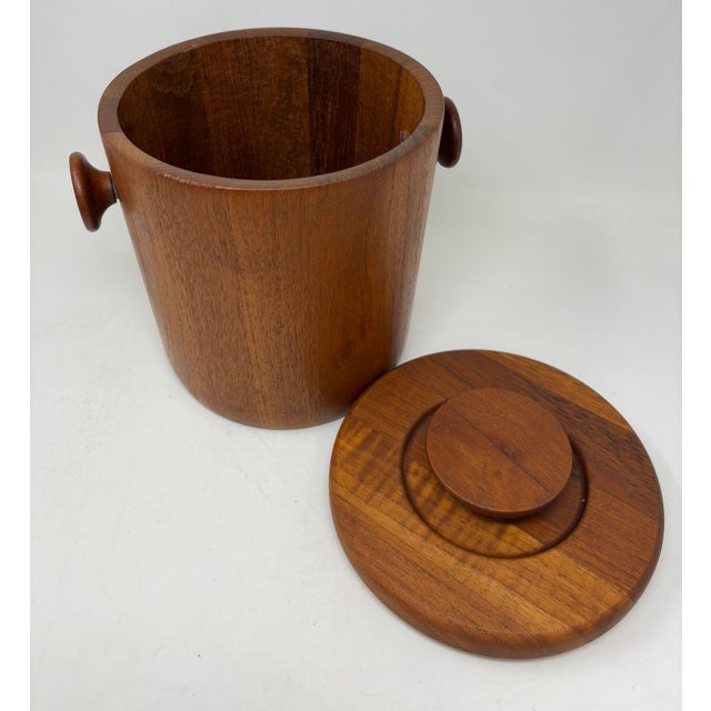 Mid 20th Century Danish Modern Teak Ice Bucket Dansk Jens Quistgaard Style 1960s Denmark For Sale - Image 5 of 17