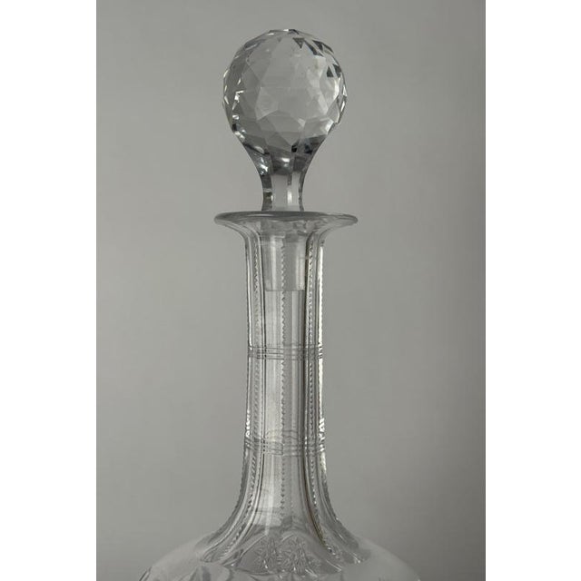 Antique Hand-Cut Crystal Whiskey Decanter with Faceted Stopper, 1900 For Sale - Image 8 of 17