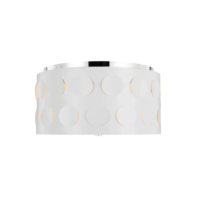 2020s Kate Spade by Visual Comfort Studio Dottie Medium Flush Mount, Polished Nickel For Sale - Image 5 of 5