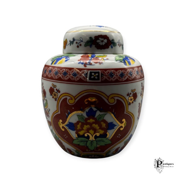 Vintage Chinoiserie Style Floral Imari Ginger Jar For Sale In Greensboro - Image 6 of 8
