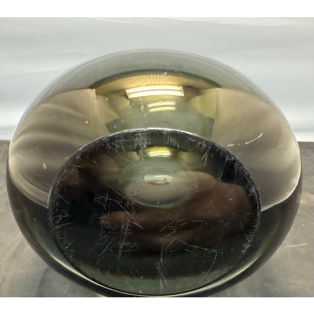 Gray Signed Cenedese Murano Sommerso 15” Large Glass Vase Antonio Da Ros Vintage MCM For Sale - Image 8 of 12