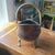 Metal Antique Helmut Coal Scuttle Hand-Raised Seamless Hand Hammered Copper Brass Accents Footed For Sale - Image 7 of 14