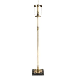 1930s Brass Deco Adjustable Floorlamp For Sale