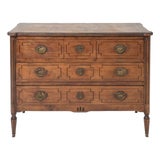 Mid 20th Century Louis XVI Style Inlaid Walnut Commode For Sale