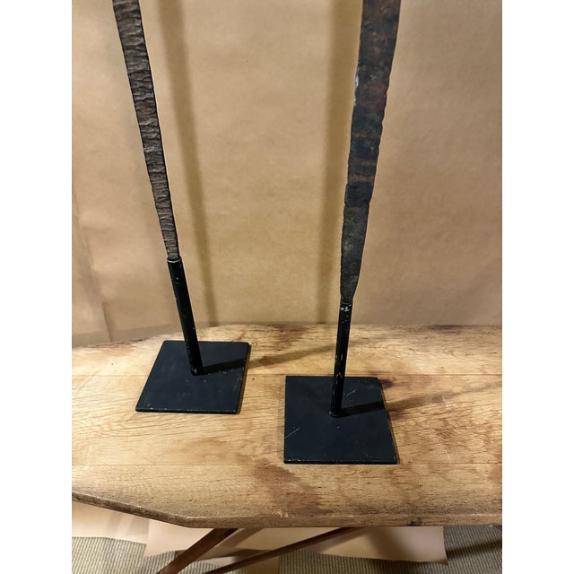 Brown Pair of Antique African Artifacts on Stand For Sale - Image 8 of 8