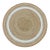Handwoven Natural Jute Round Bath Rug With Ivory Border For Sale