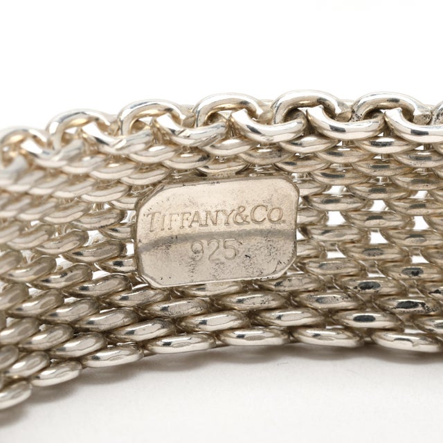 Modern Tiffany & Co Thick Woven Bracelet, Sterling Siler, Length 7 Inches For Sale - Image 3 of 5