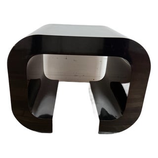1980 Black Laminate Waterfall End Table For Sale