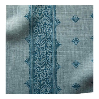 Peter Dunham Blue on Blue Fez Heavy Weight Linen Fabric- 2 1/4 Yards For Sale