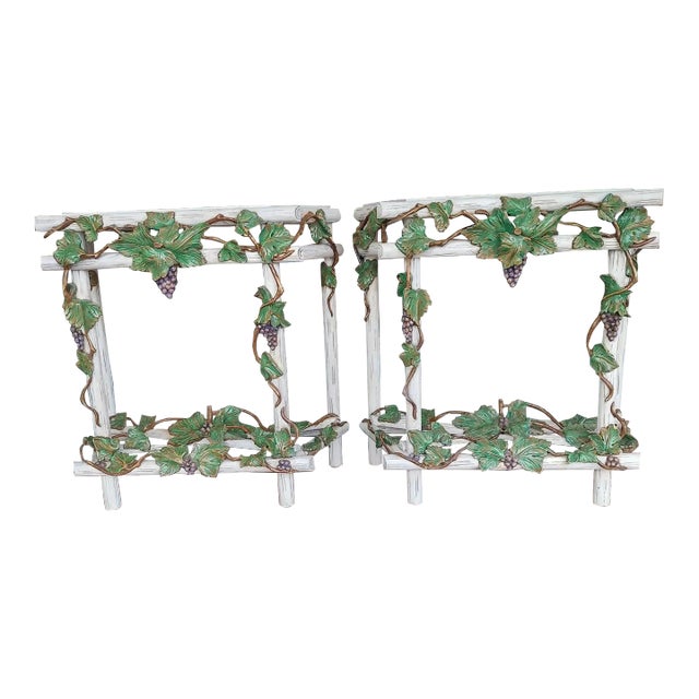 1980s Vintage Hand Carved Venetian Paint and Enamelled Pair of Console Tables For Sale