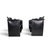 This set of 4 Solaria armchairs by Tito Agnoli for Arrben thrives on the consistent use of a single material: robust black...
