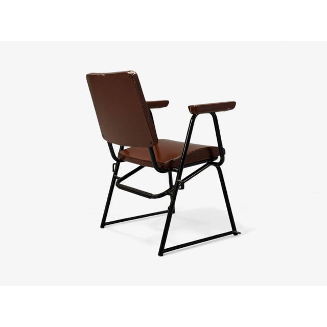 Brown Studio Bbpr, Lacquered Iron, Wood, Twelve Armchairs, Italy, 1960s For Sale - Image 8 of 17