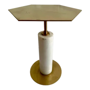 Occasional Table Marble and Brass Plate