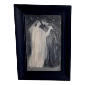 19th Century Print by Louise Cox Titled “Angiola” Framed