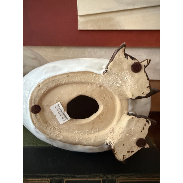 Cream Vintage Wildwood Ceramic Geese in Sepia Cream Crackle Glaze Figurines - A Pair For Sale - Image 8 of 11
