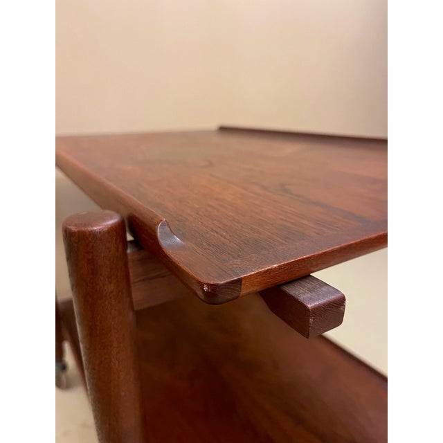 Wood Extendable Teak Bar Cart by Poul Hundevad, Denmark, 1960s For Sale - Image 7 of 10