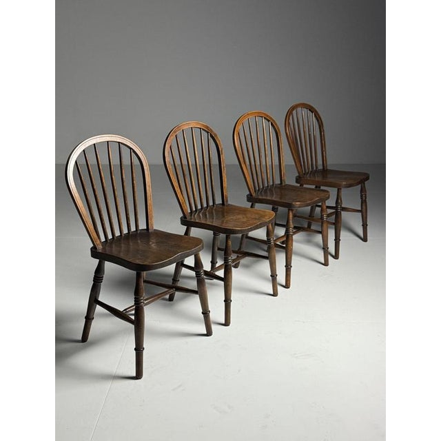 Wood Windsor Chairs, 1960s, Set of 4 For Sale - Image 7 of 18