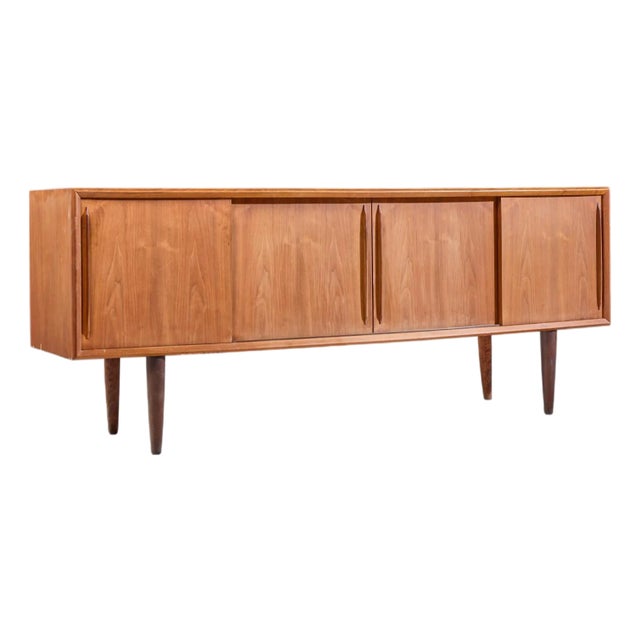 Svend Madsen Mid 20th Century Danish Teak Curved Front Credenza For Sale