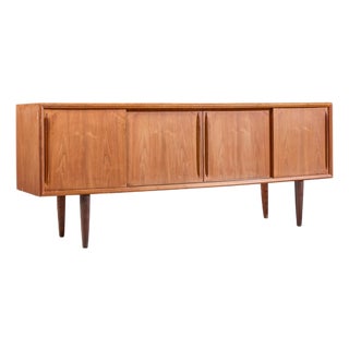 Svend Madsen Mid Century Danish Teak Curved Front Credenza For Sale