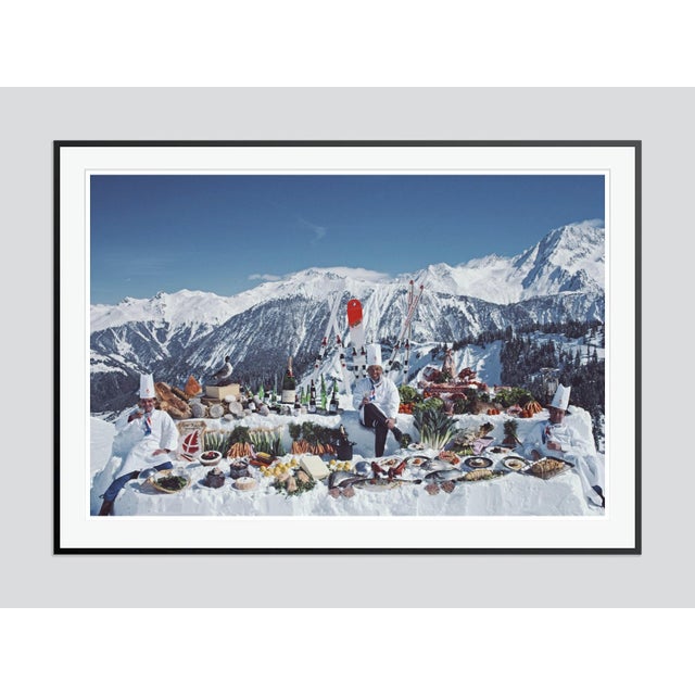 Modern Mountain Buffet 1987 by Slim Aarons Framed For Sale - Image 3 of 3