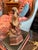 18th century, possibly older Santos sculpture of Saint Mark with a lion at his feet. On a base that is just as beautiful....