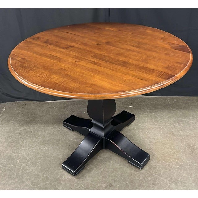 Ethan Allen Cameron Pedestal Dining Table With English Toffee and