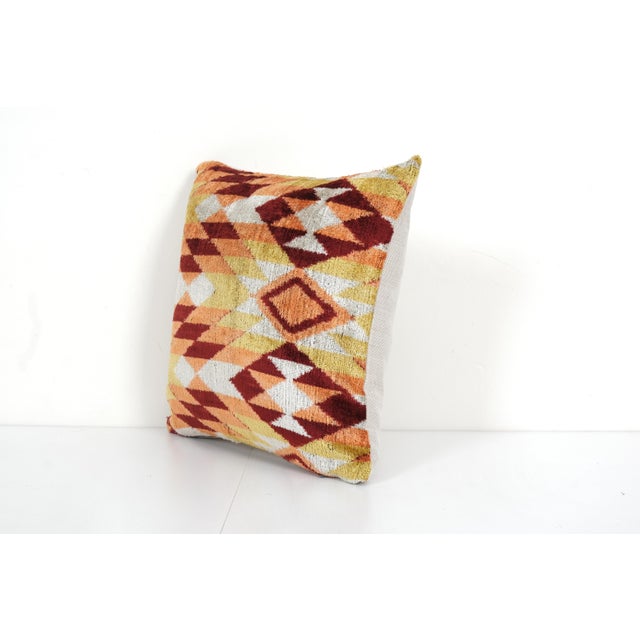 Tribal Silk Ethnic Ikat Velvet Kilim Pillow Design Cover For Sale - Image 3 of 5