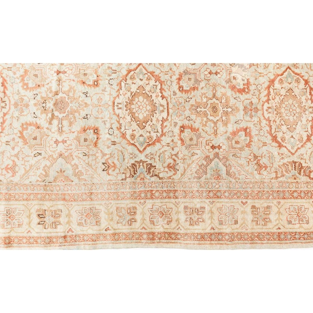 Mid-20th Century Persian Sultanabad Botanic Brown Handmade Wool Carpet For Sale - Image 4 of 9
