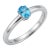 Blue Topaz Ring in 925 Silver, Simple Stacking Blue Gemstone Ring Us 7 For Sale