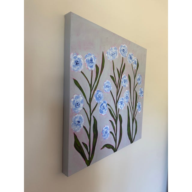 2020s Modern Abstract Folk Art Floral Acrylic Painting, “Morning Glory,” Framed, Signed, Dated For Sale - Image 5 of 7