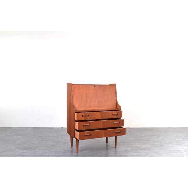 1960s Mid-Century Modern Danish Teak Secretaire by Gunnar Nielsen for Tibergaard, 1960s For Sale - Image 5 of 18