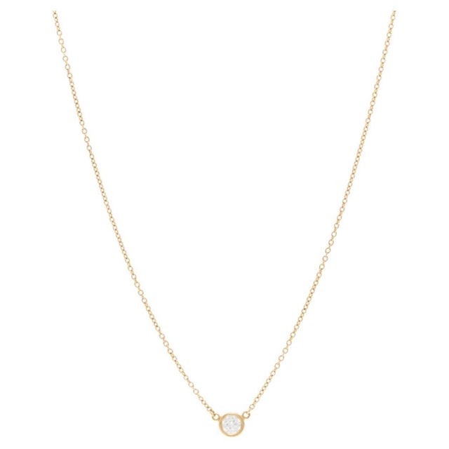 Diamonds by the Yard Single Diamond Pendant in Yellow Gold by Elsa Peretti T&Co For Sale - Image 15 of 18