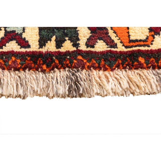 Vintage Hand-Knotted Persian Qashqai Rug 4'6" X 5'6" For Sale - Image 9 of 18