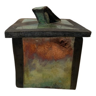 Enameled Ceramic Box by J Gallart For Sale