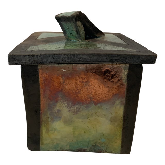 Enameled Ceramic Box by J Gallart For Sale